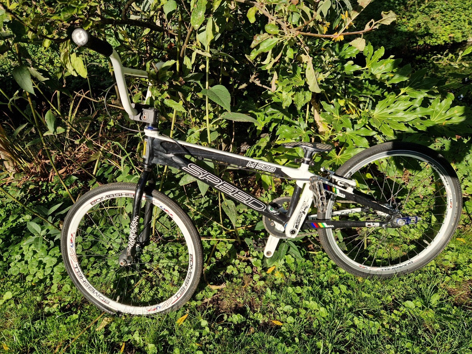 Speed M508 BMX Fiets - zwart/wit junior XL frame, Ophalen, Gebruikt, Velgrem, Aluminium