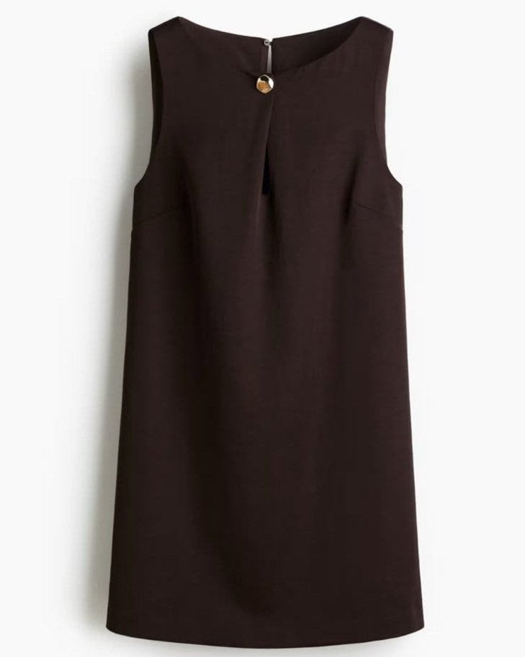 New- Dark Brown A Line Dress in M/, Ophalen of Verzenden, Nieuw, Bruin, Onder de knie