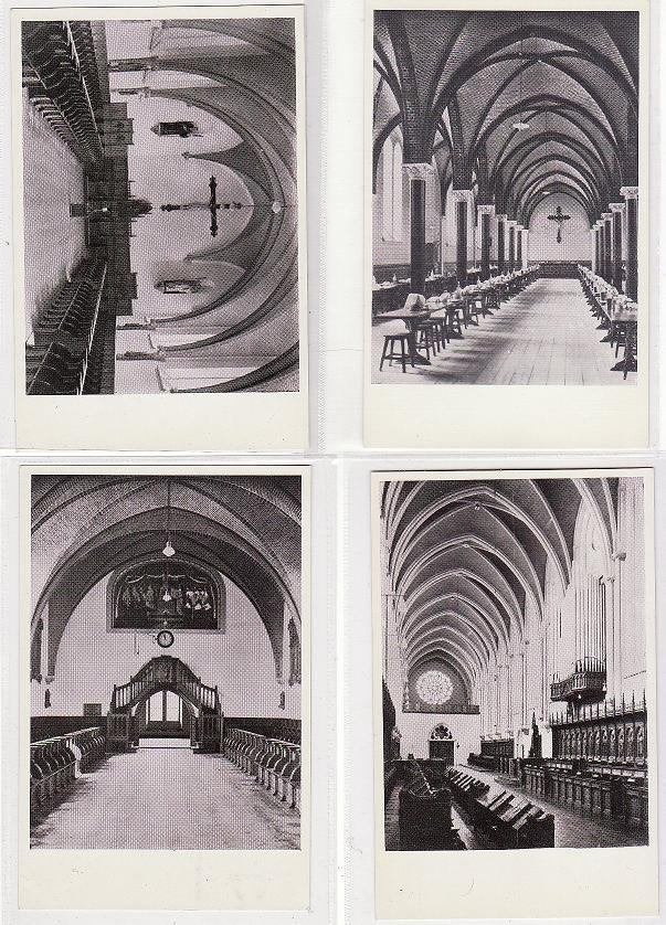 4x Tilburg Interieur Cistercien Abdij Koningshoeven., Ophalen, 1960 tot 1980, Ongelopen, Noord-Brabant