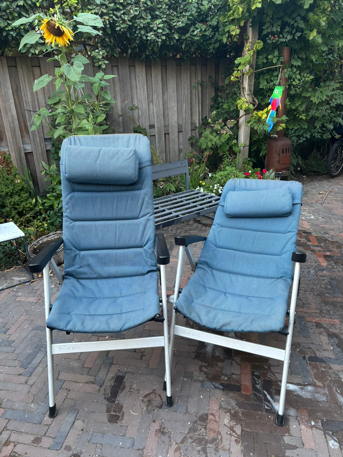 Camping-/ klap-/ standenstoelen 2x, Caravans en Kamperen, Kampeermeubelen, Ophalen, Gebruikt, Campingstoel