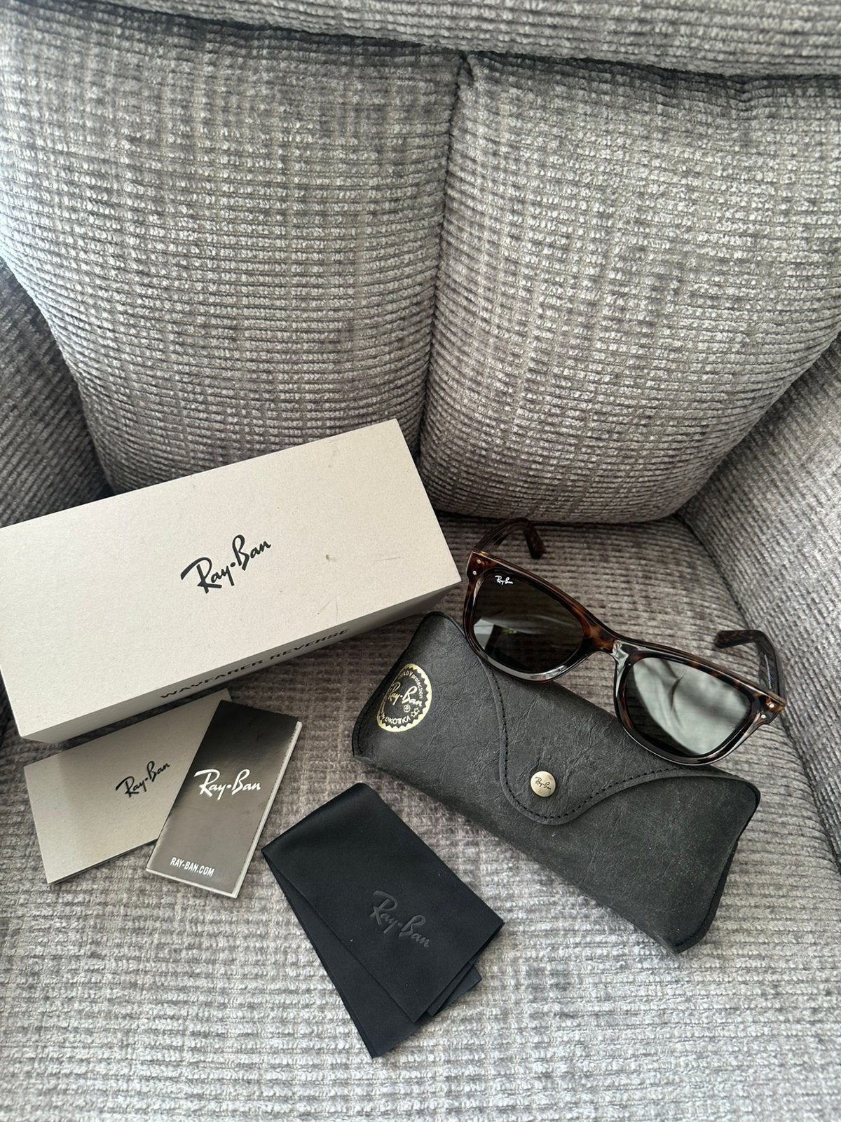 Rayban Wayfarer Reverse dark Havana zonnebril RBR0502S, Zonnebril, Bruin, Nieuw, Ophalen of Verzenden