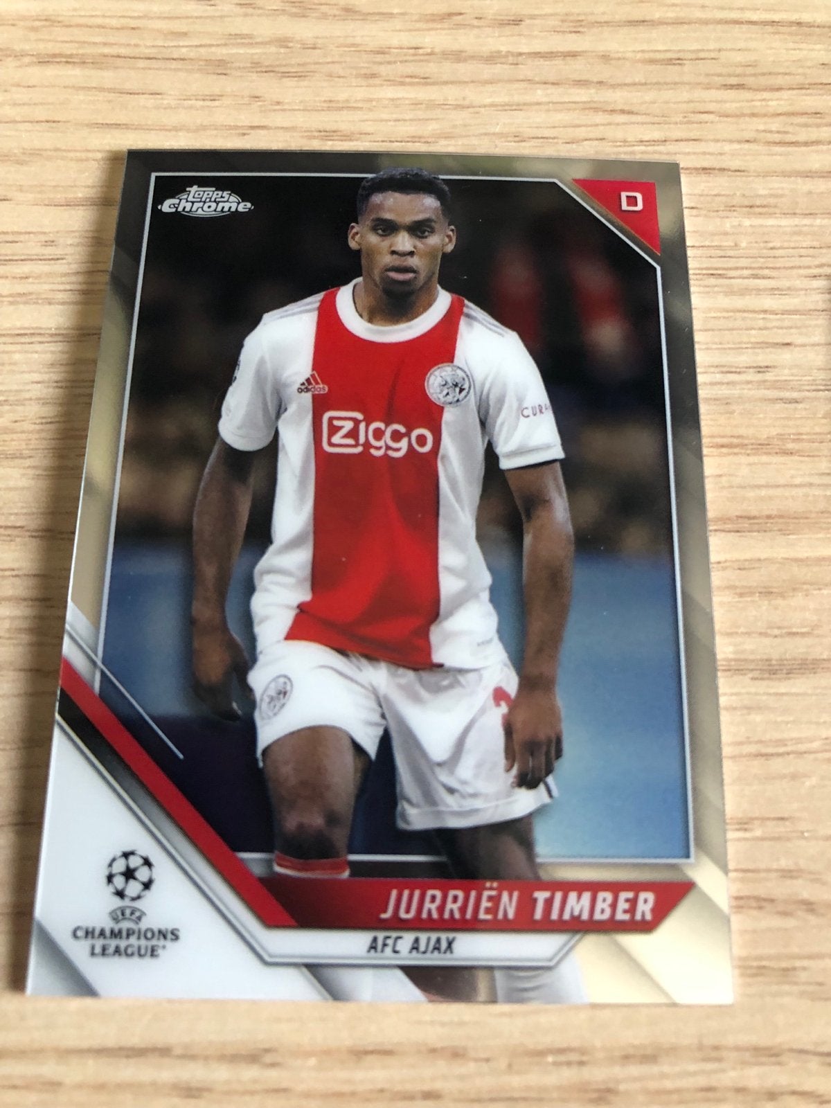 Panini & Topps voetbalplaatjes Jurriën Timber, Ophalen of Verzenden, Zo goed als nieuw, Ajax, Spelerskaart