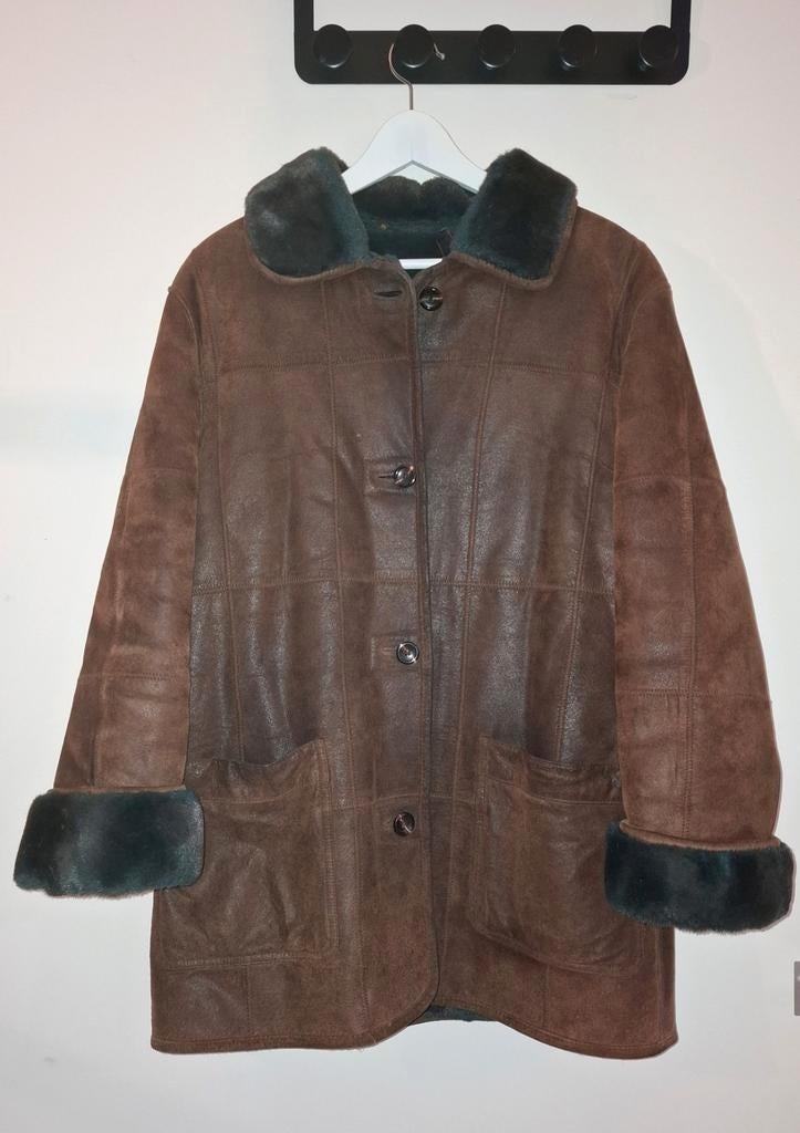 Nu te koop: Prachtige donkerbruine LEREN winterjas., Kleding | Dames, Jassen | Winter, Zo goed als nieuw, Maat 38/40 (M), Bruin