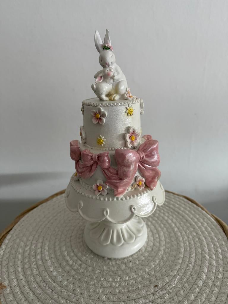 Clayre & Eef decoratie taart met konijntjes, Ophalen of Verzenden, Nieuw