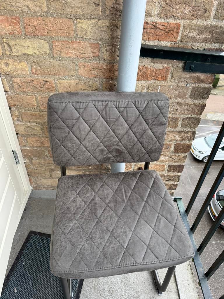 4 eetkamerstoelen - Profijt Meubel, Ophalen, Gebruikt, Vier, Grijs