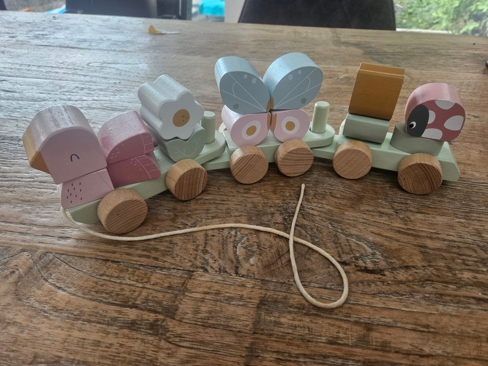 Little Dutch houten trein met blokken, Kinderen en Baby's, Speelgoed | Houten speelgoed, Ophalen of Verzenden, Zo goed als nieuw
