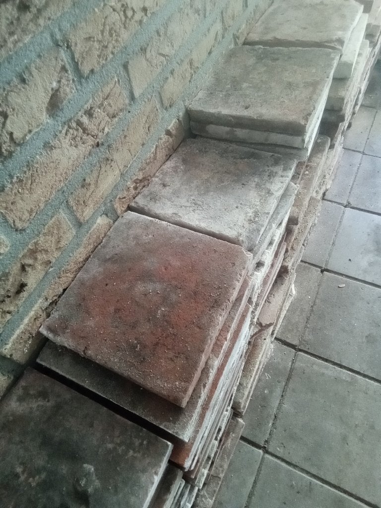 Antieke boeren plavuizen tegel estrikken 10 m2, Ophalen, 30 cm of meer, Gebruikt, Steen of Klei
