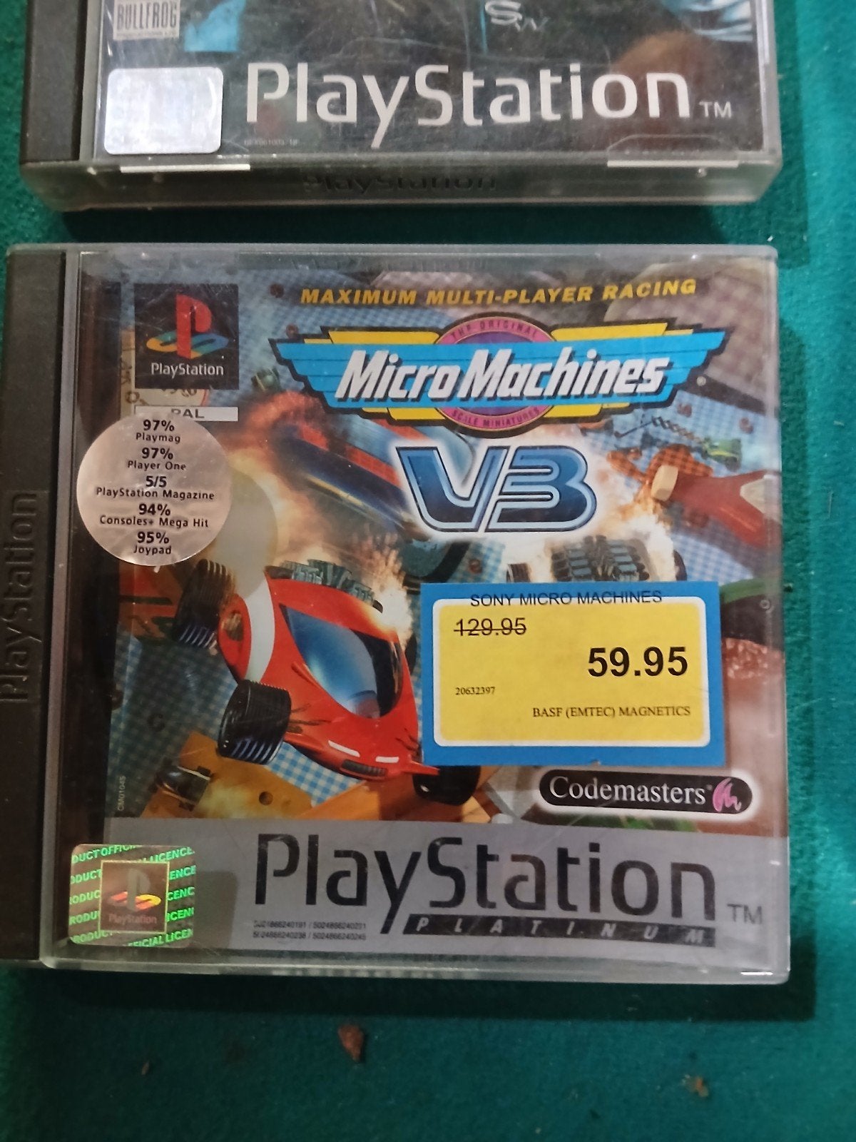 Micro Machines V3 PlayStation 1 - Racegame, Spelcomputers en Games, Gebruikt, Racen en Vliegen, Eén computer, Ophalen of Verzenden