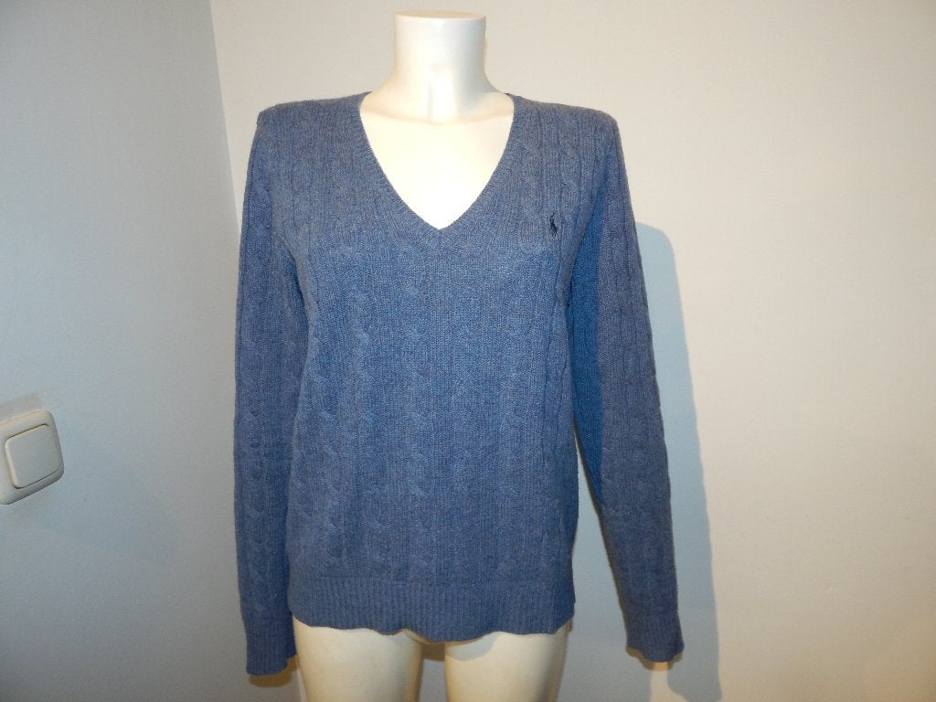 Ralph Lauren wollen trui gebreid kabels pony op de borst XL