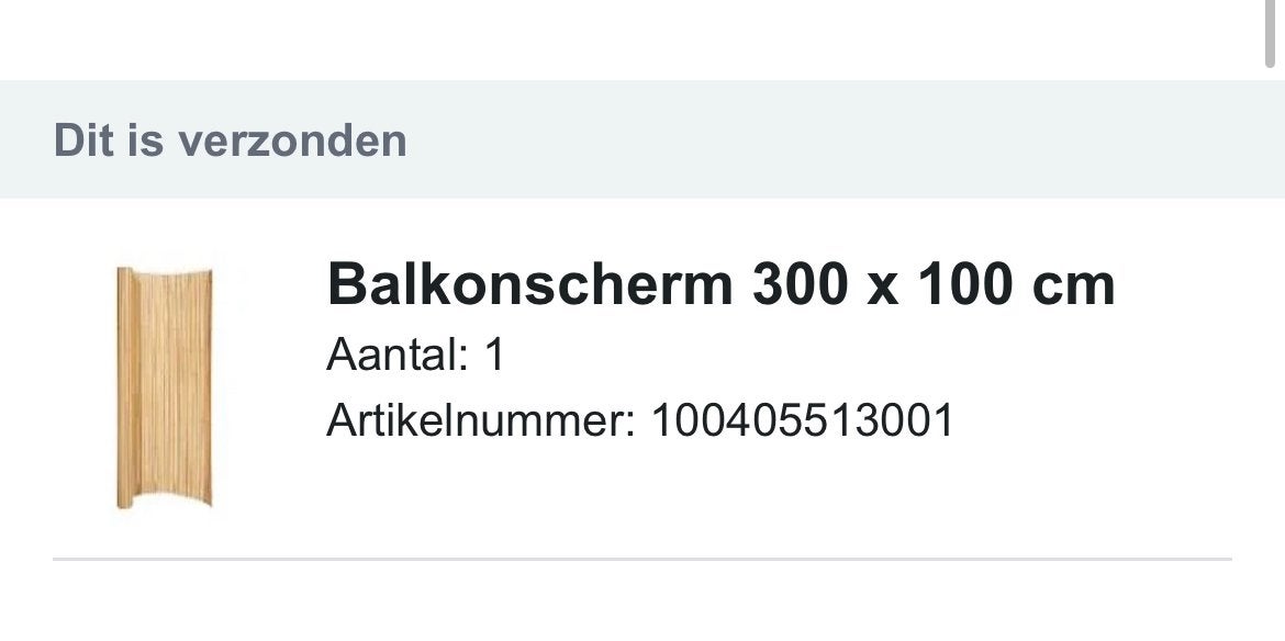 Balkonscherm 300 x 100 cm - Nieuw, Ophalen, Nieuw