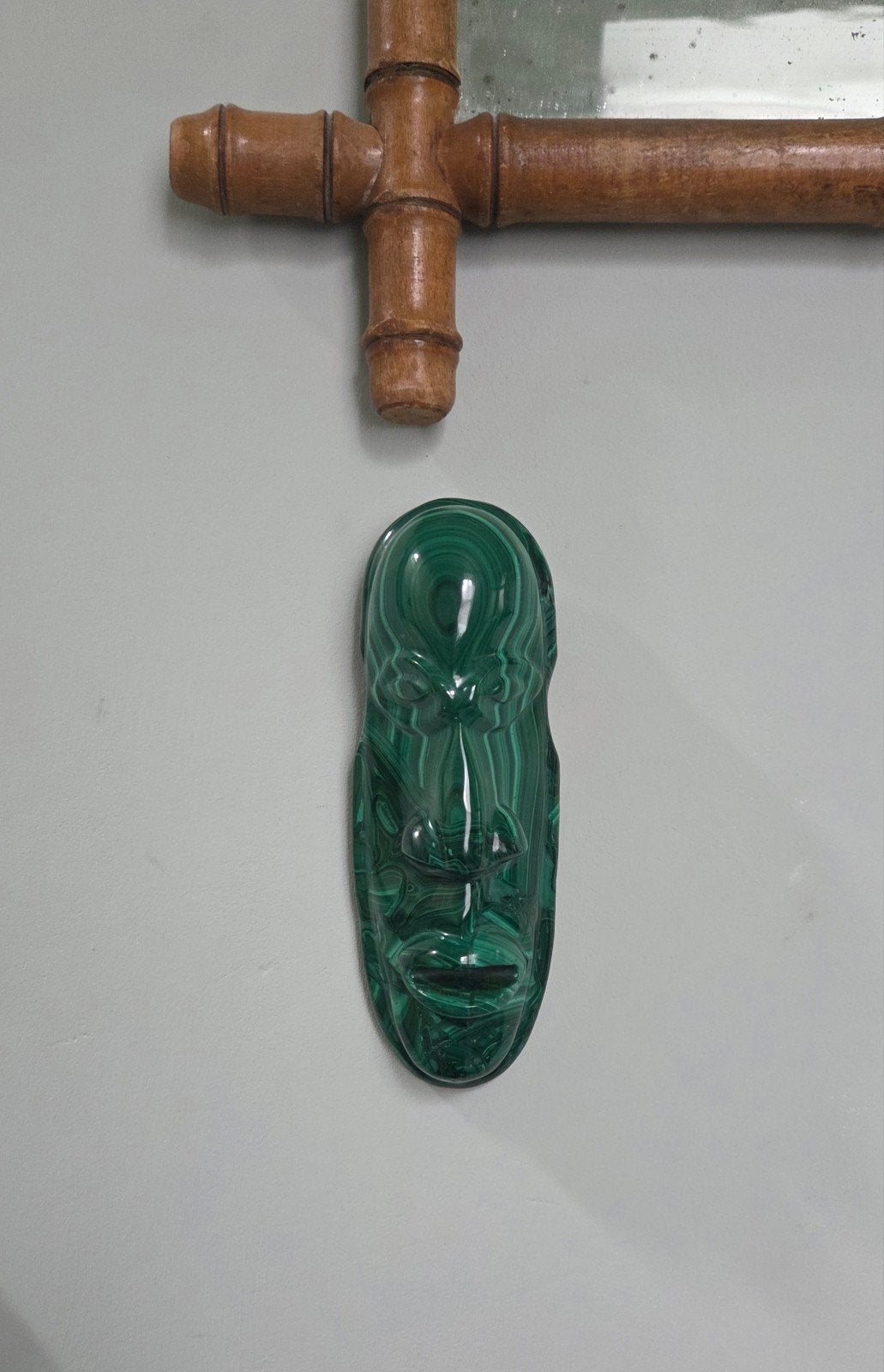 Malachiet Afrikaans stenen masker, Ophalen of Verzenden, Beeld(je)