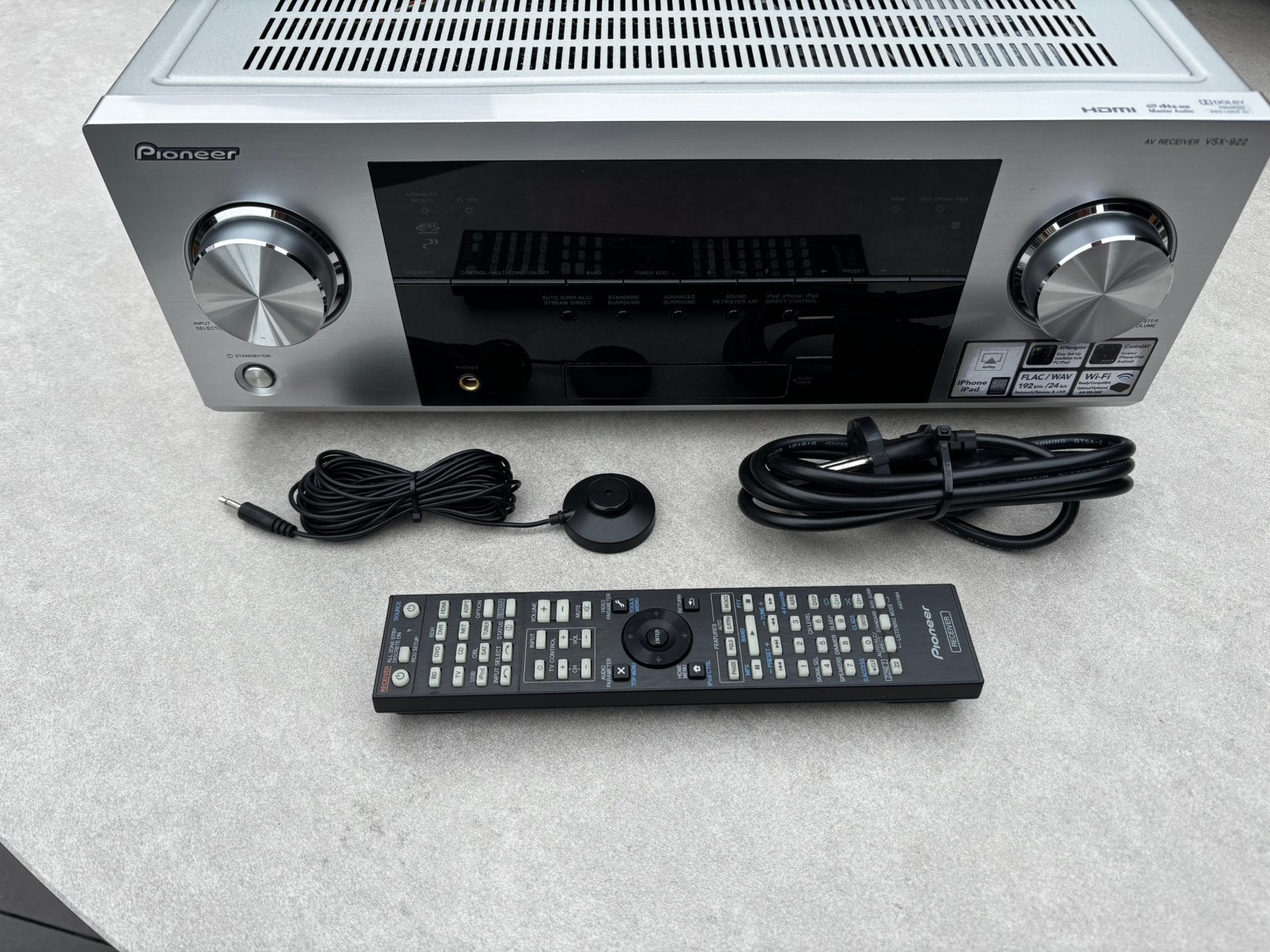 Pioneer VSX 922 Zilver 7.2 Surroundreceiver, Ophalen, Zo goed als nieuw, Pioneer, 120 watt of meer