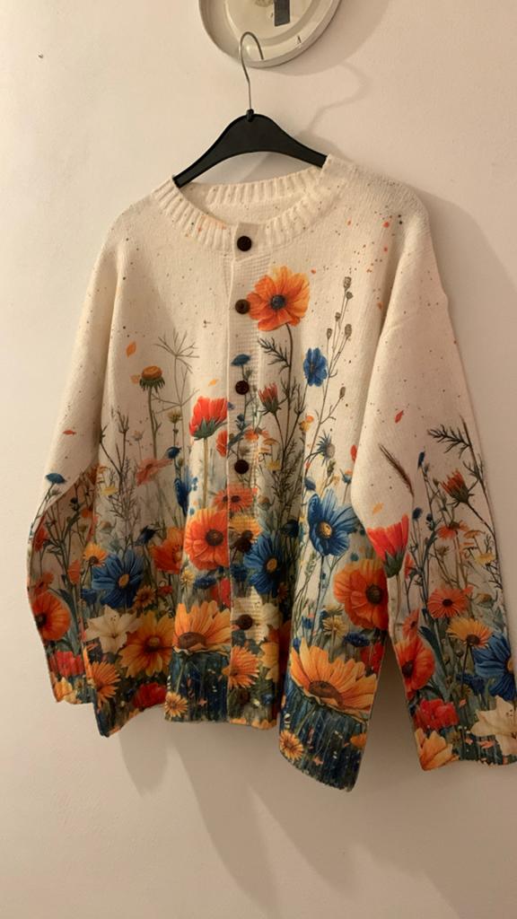 Nieuw vest wildbloemen maat 48, Verzenden, Nieuw, Trui of Vest