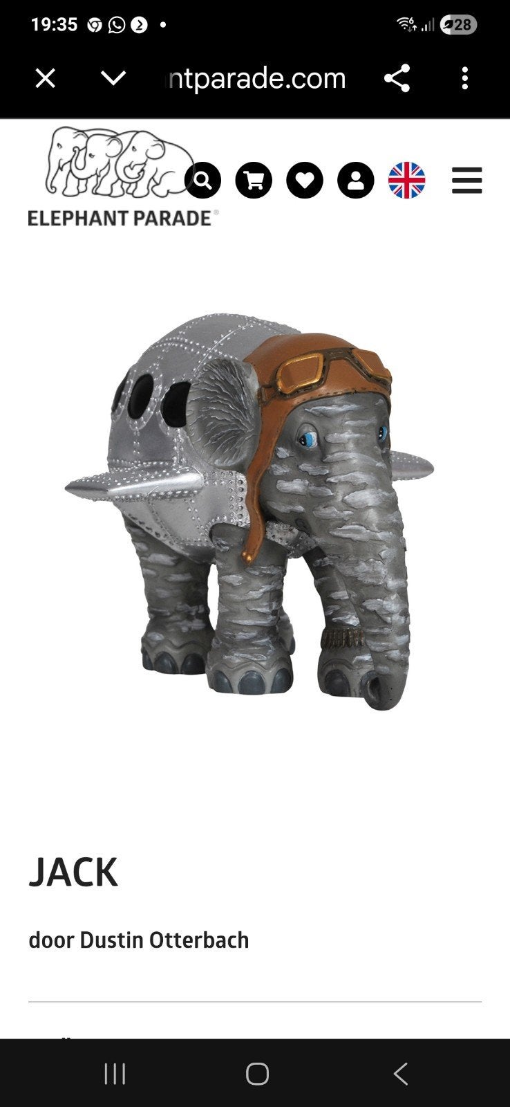 Elephant Parade 'Jack', Ophalen of Verzenden, Zo goed als nieuw, Overige soorten, Beeldje of Figuurtje
