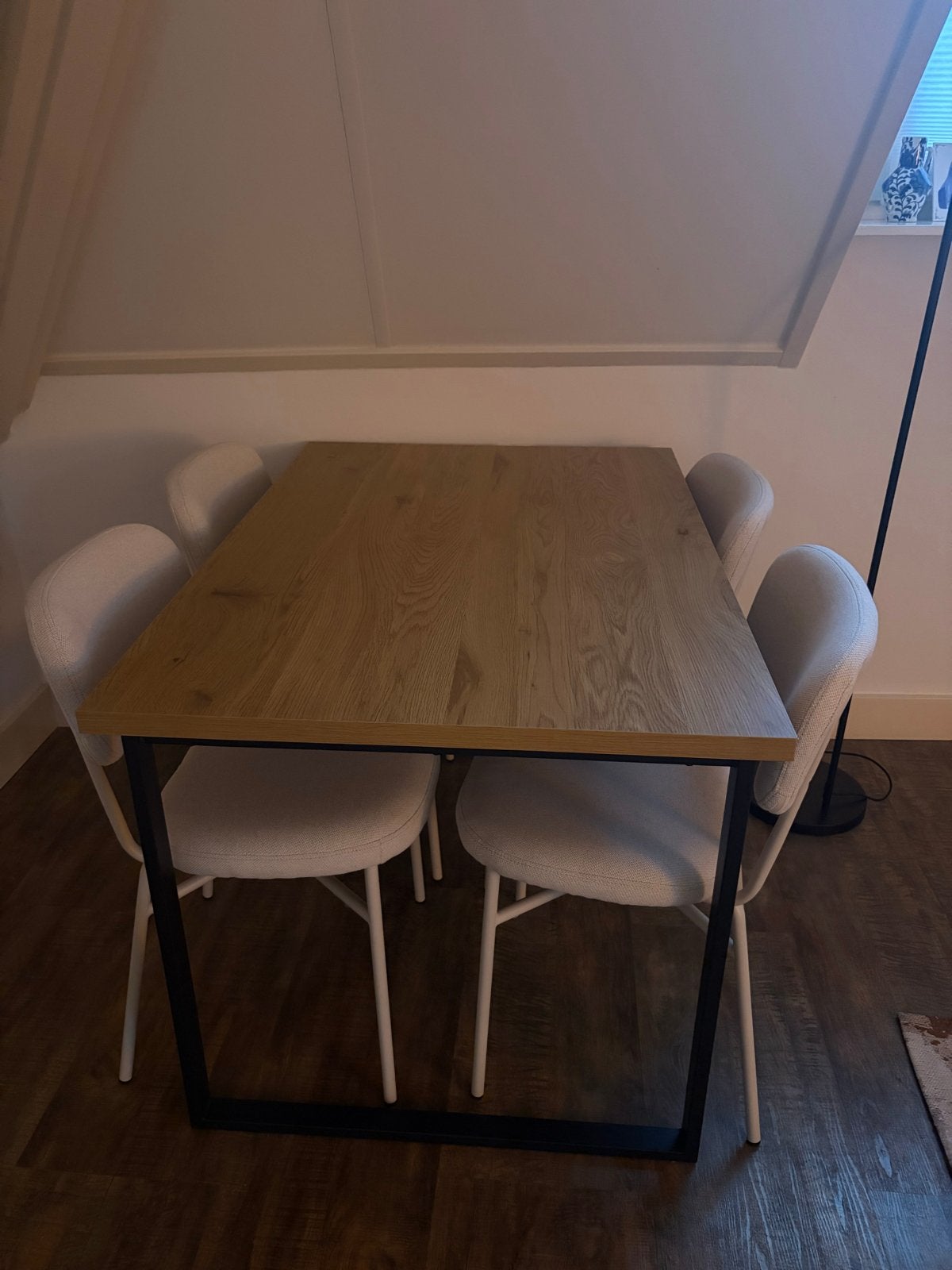 Eettafel met 4 stoelen - 120x80x75 cm, Huis en Inrichting, Ophalen, Gebruikt, 100 tot 150 cm, 50 tot 100 cm