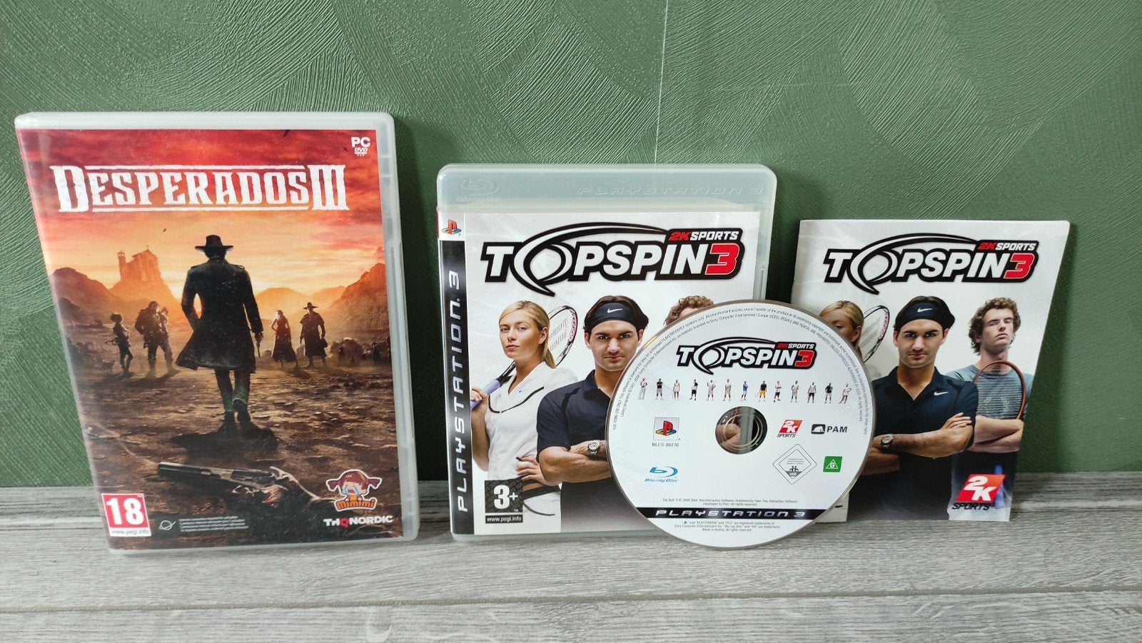 Top spin 3 ps3 en gratis desperados 3 pc game, Ophalen of Verzenden, Zo goed als nieuw