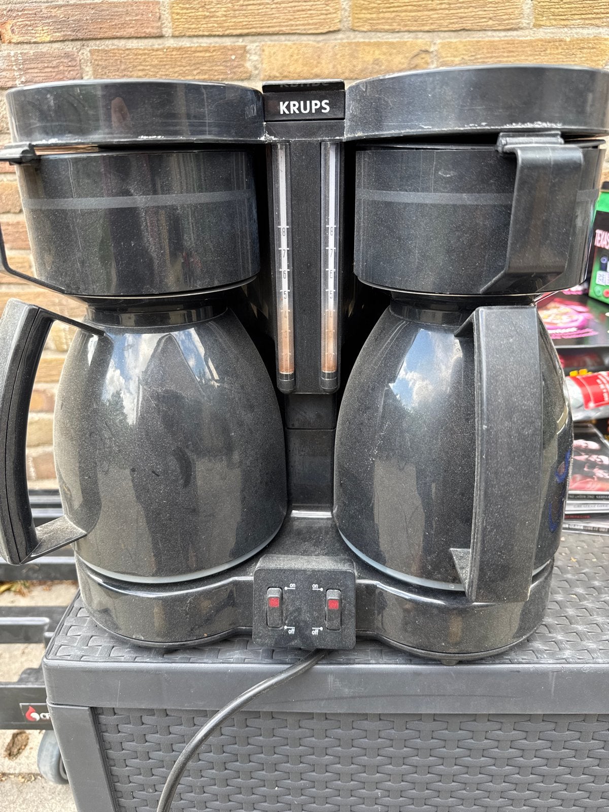 Krups Koffiezetapparaat met Dubbele Kan, Gebruikt, 10 kopjes of meer, Koffiemachine, Gemalen koffie