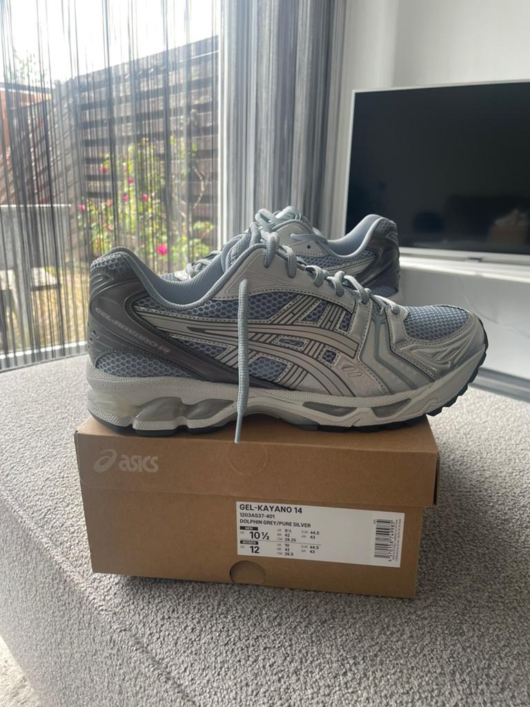 Asics Gel Kayano 14 Dolphin Grey / Pure Silver maat 44,5, Ophalen of Verzenden, Nieuw, Overige kleuren