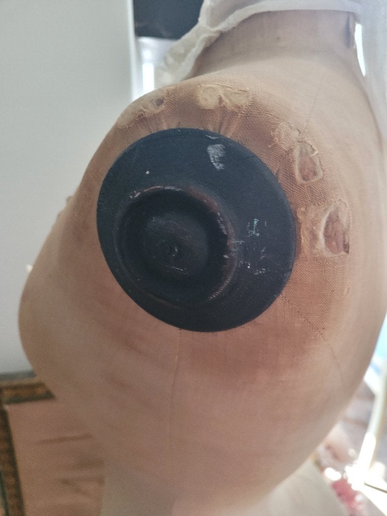 Antieke duivenborst paspop met wespentaille, Antiek en Kunst, Curiosa en Brocante, Ophalen