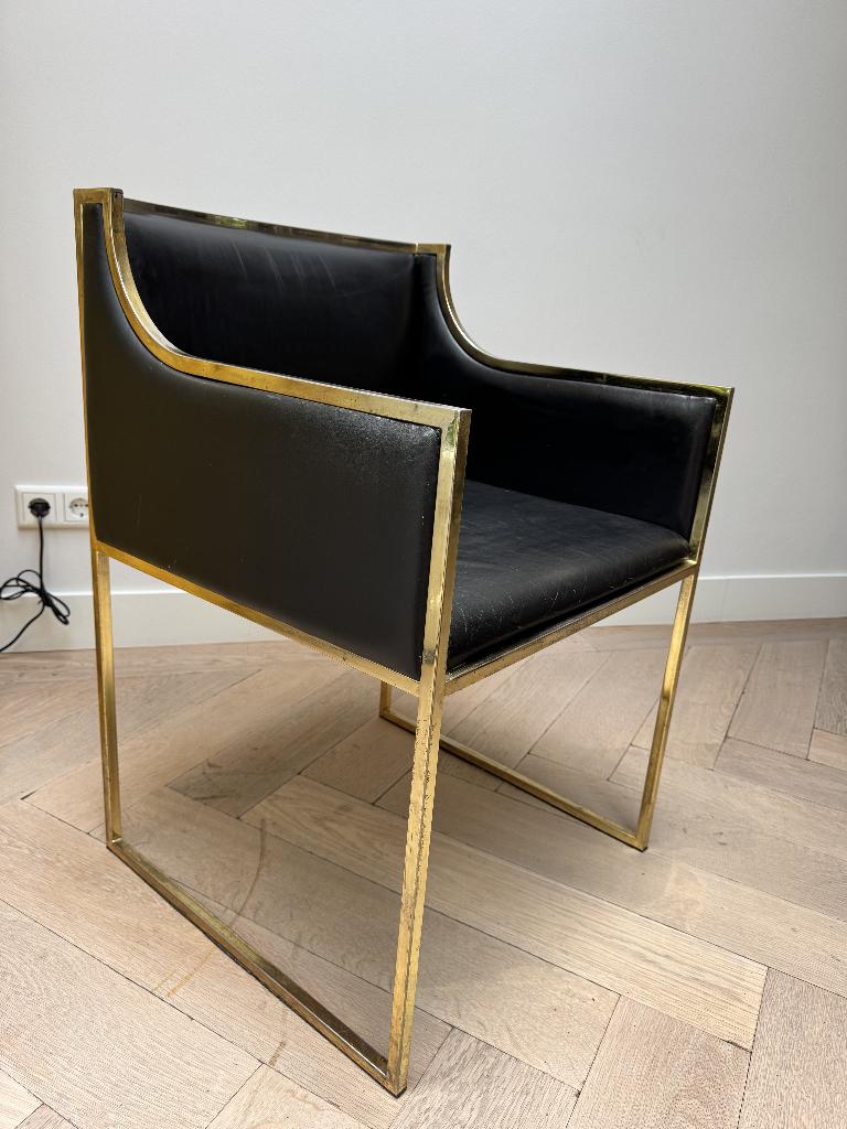 Set van 6 Vintage Eetkamerstoelen, Huis en Inrichting, Stoelen, Ophalen, Gebruikt, Zwart, Vintage Italiaans Jaren 80