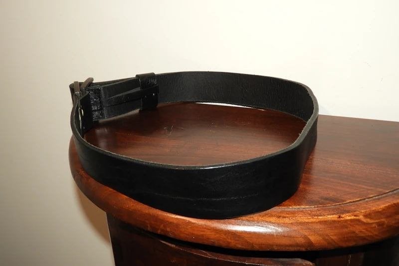 Fred de la Bretoniere zwarte leren riem merk inslag, Fred de la Bretoniere, Verzenden, Tailleriem, Echt leder
