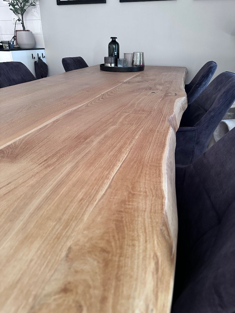 Eikenhouten eettafel, Ophalen, Eikenhout, 200 cm of meer, 50 tot 100 cm