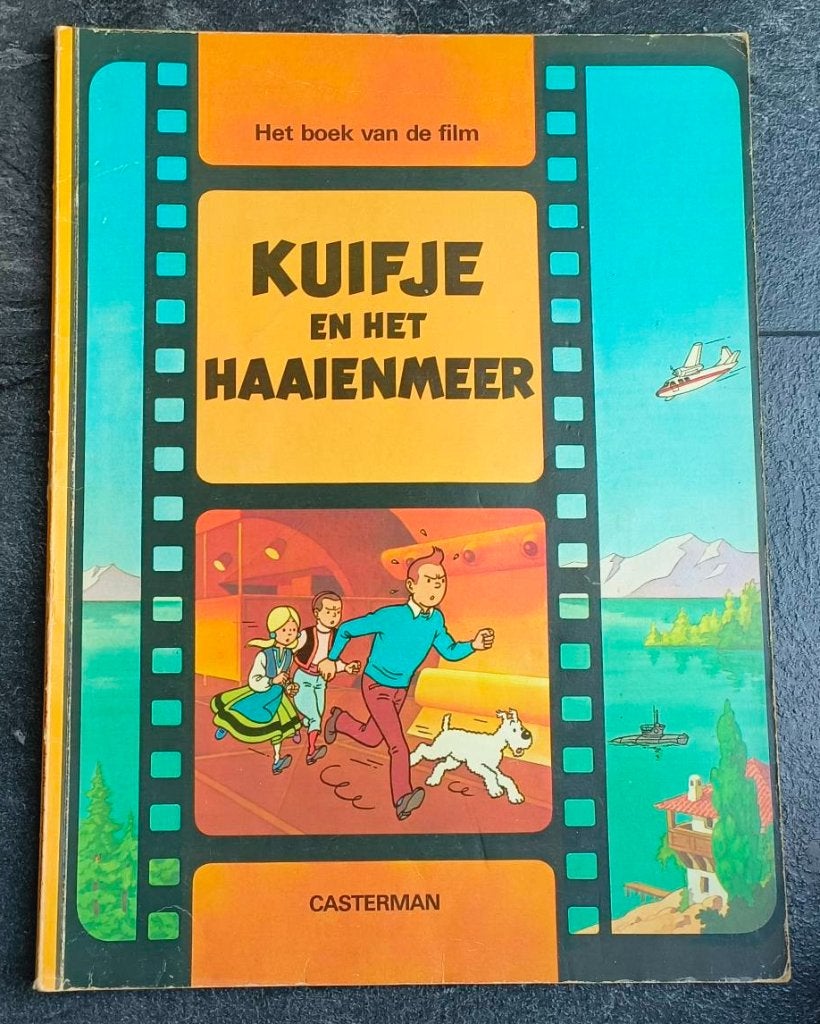 Kuifje en het haaienmeer , boek van de film, Gelezen, Eén stripboek, Ophalen of Verzenden, Hergé