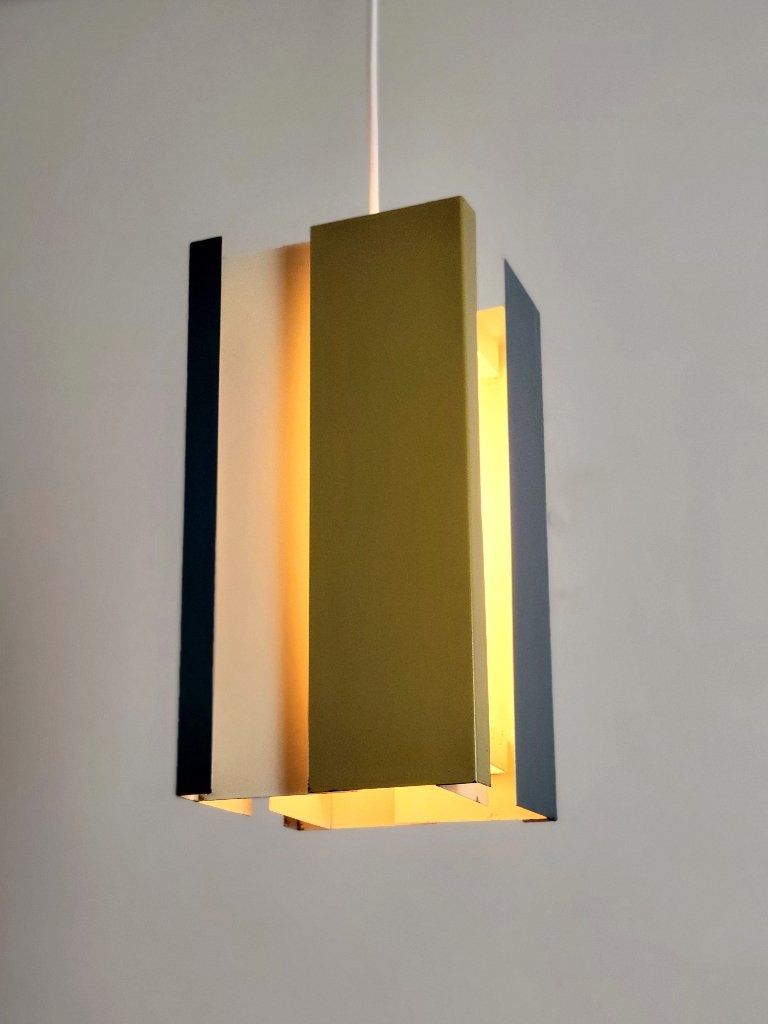 Modernistische hanglamp, J.J.M. Hoogervorst voor Anvia 1950, Kunststof, Gebruikt, Ophalen of Verzenden, Nvt