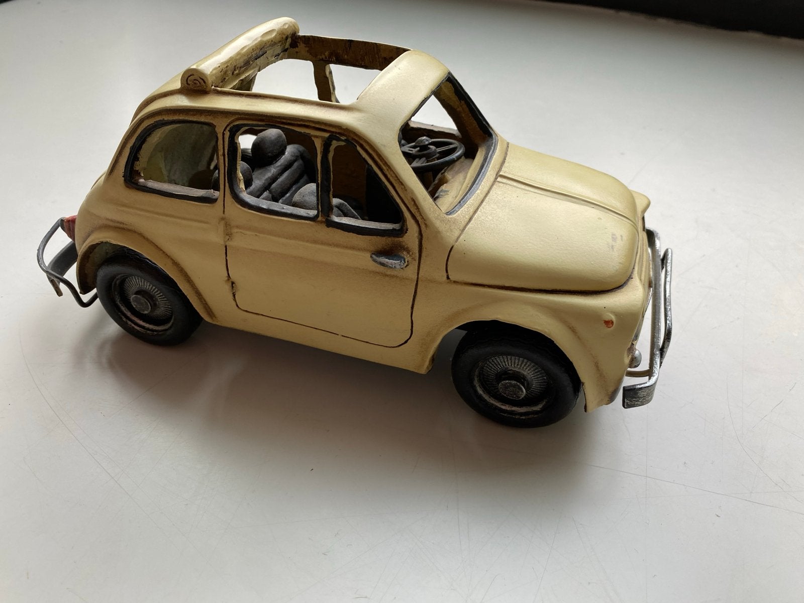 Vintage Fiat 500 - Schaalmodel - Metaal - Jayland, Ophalen of Verzenden, Gebruikt, Auto, Overige merken