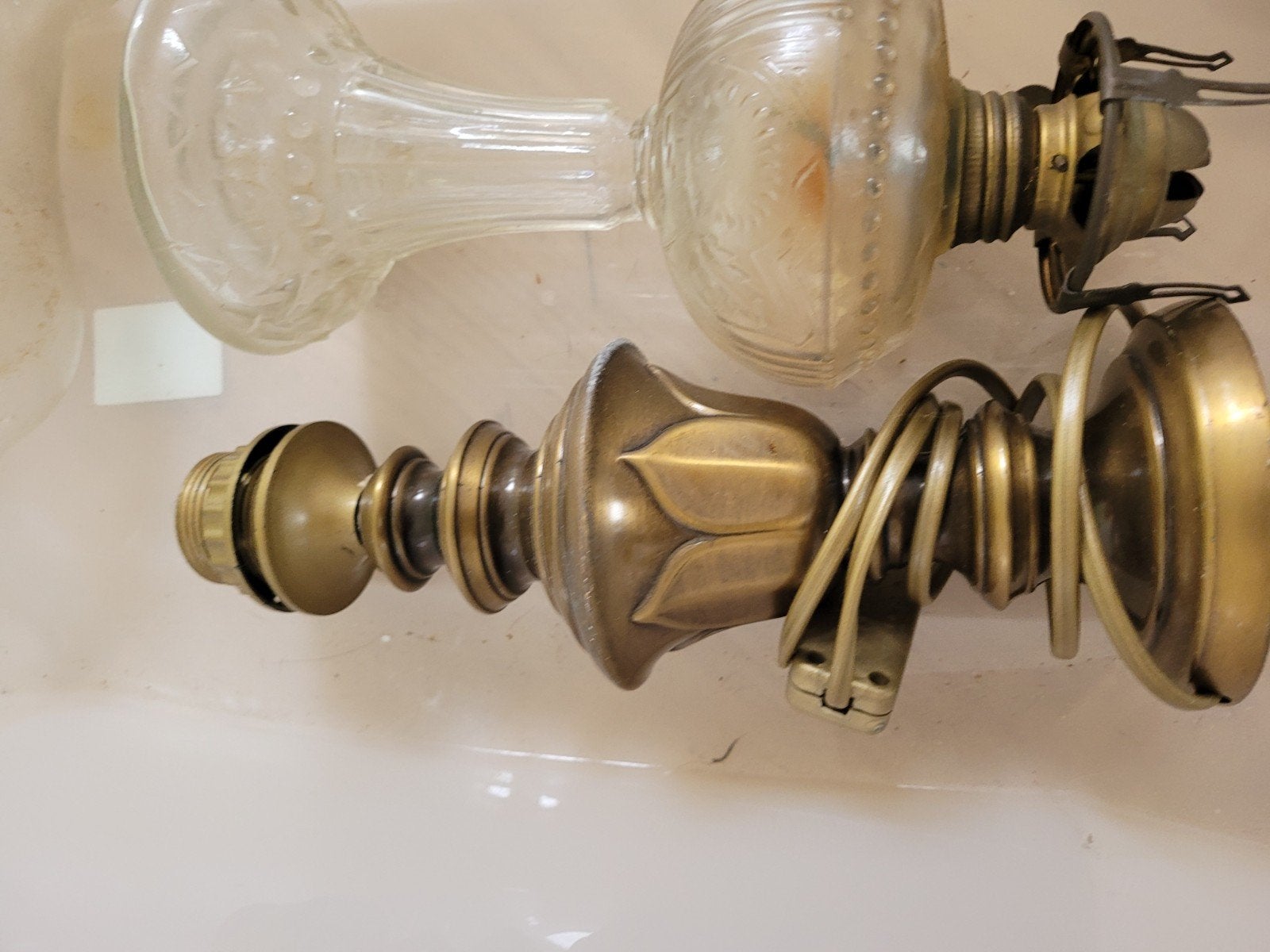 Vintage olielamp en tafellamp onderdelen, Antiek en Kunst, Ophalen
