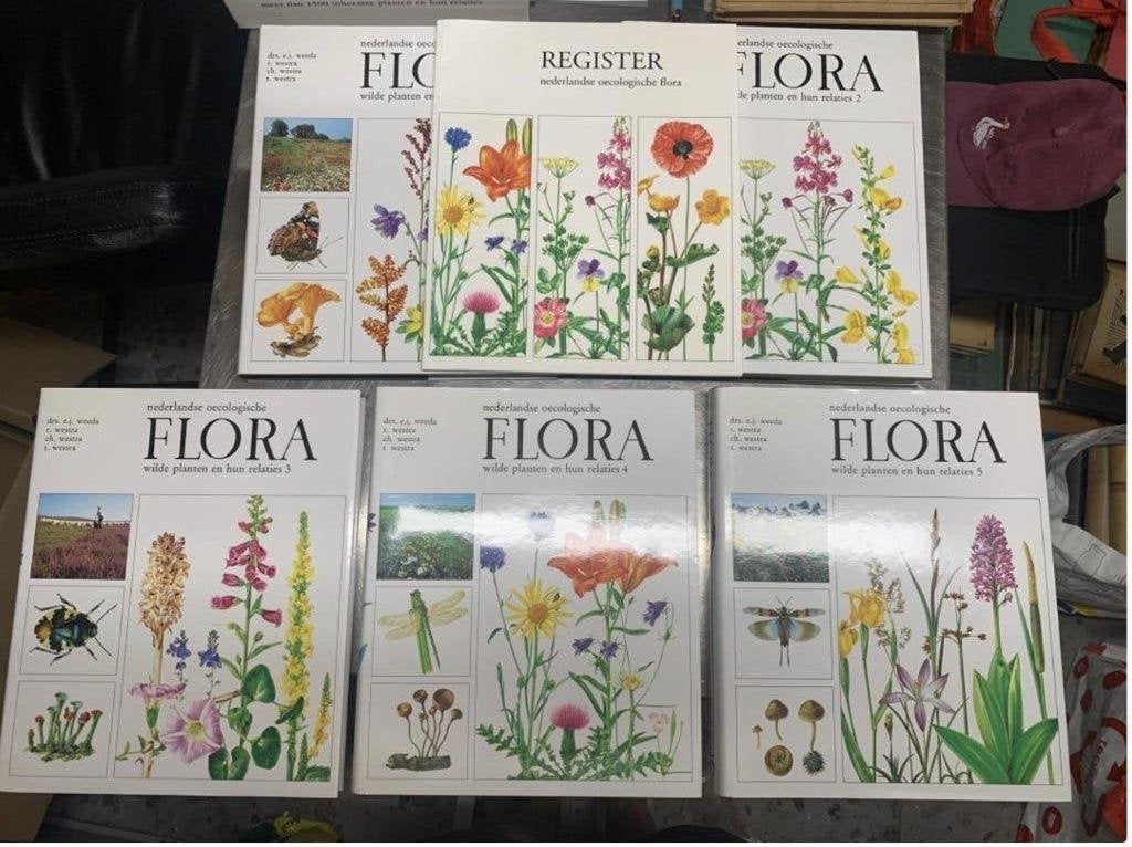 Nederlandse Oecologische Flora - Compleet 5 delen + register, Boeken, Natuur, Bloemen, Planten en Bomen, E.J. Weeda, R. Westra, H. de Vries, L. Westra