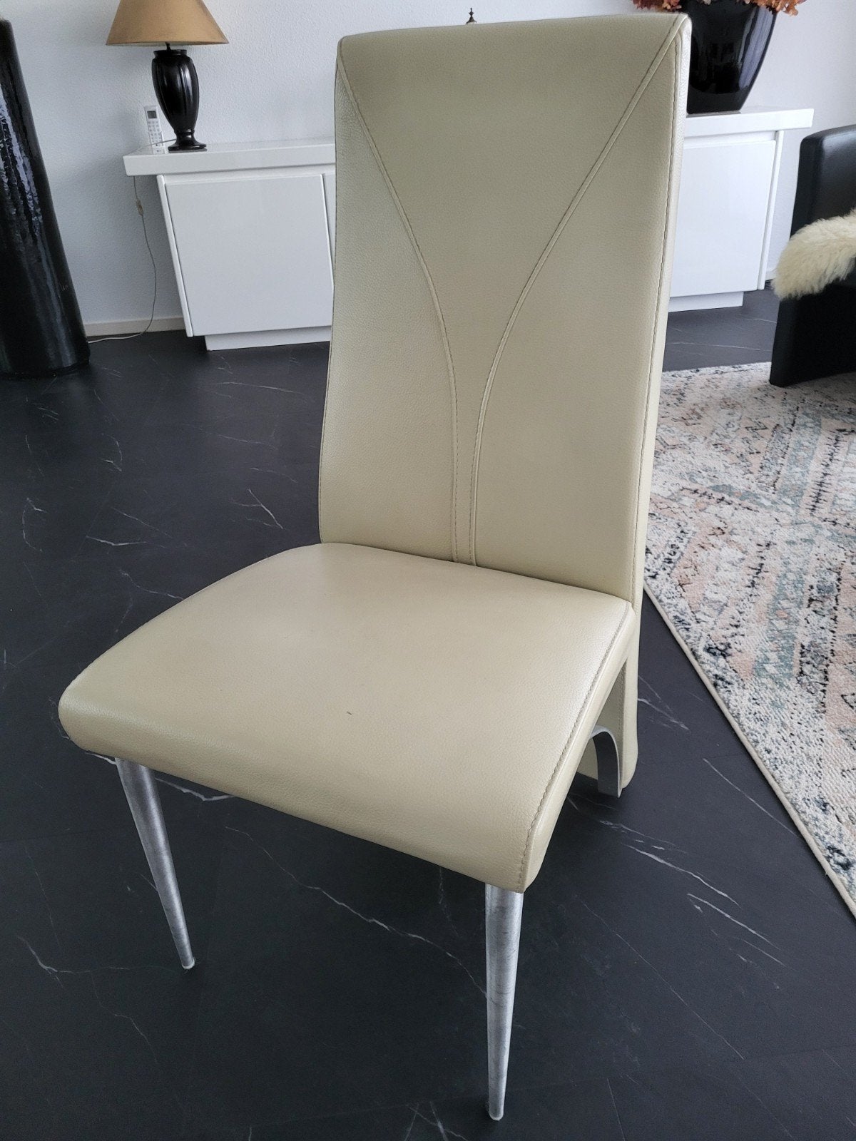 Luxe set van 6 vintage Formenti eetkamerstoelen, Huis en Inrichting, Ophalen, Gebruikt, Overige kleuren, Metaal