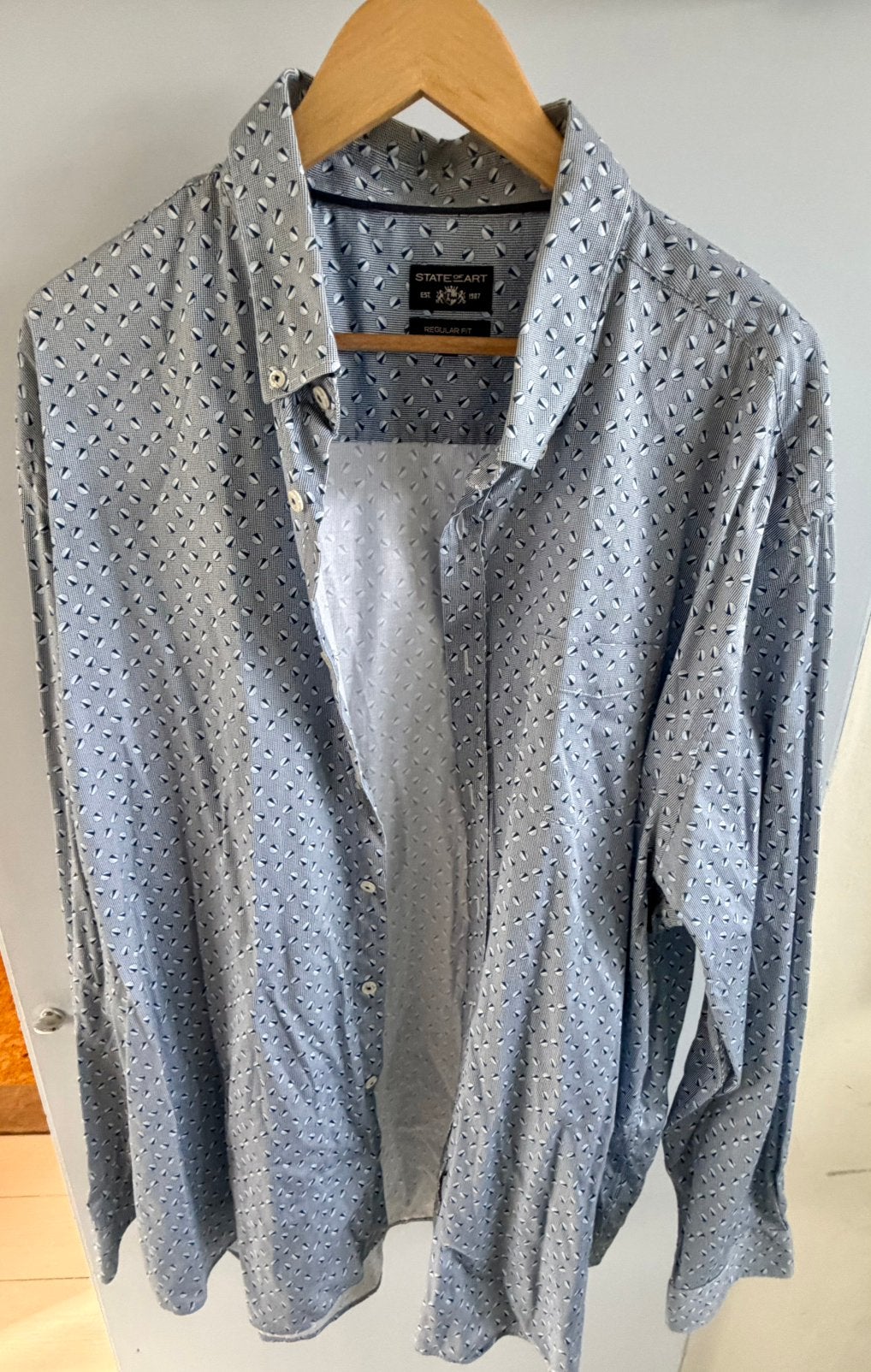 State of Art overhemd motief lichtblauw 4XL nieuw, Kleding | Heren, Ophalen of Verzenden, Nieuw, Blauw, Overige halswijdtes