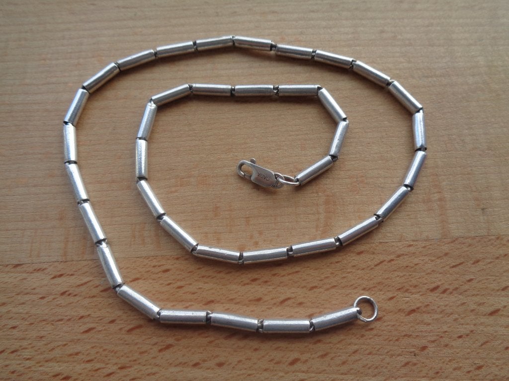 zilveren staafjes ketting van CASA [947], Verzenden, Zo goed als nieuw, Zilver, Zilver