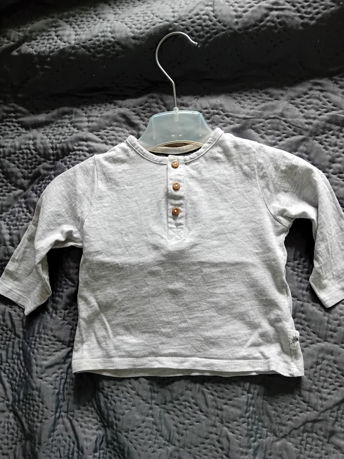Grijze longsleeve Kiabi, maat 68, Kiabi, Ophalen of Verzenden, Zo goed als nieuw, Jongetje