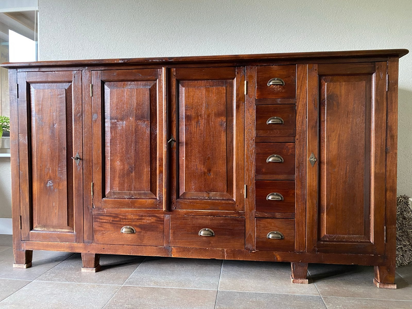Koloniaal houten dressoir met lades en deuren, Ophalen