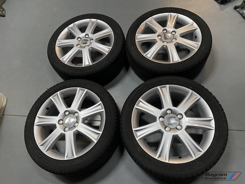 Seat Altea lm velgen 17 inch Leon 5x112 met banden VW golf, Auto-onderdelen, Banden en Velgen, Gebruikt, -, -, Banden en Velgen