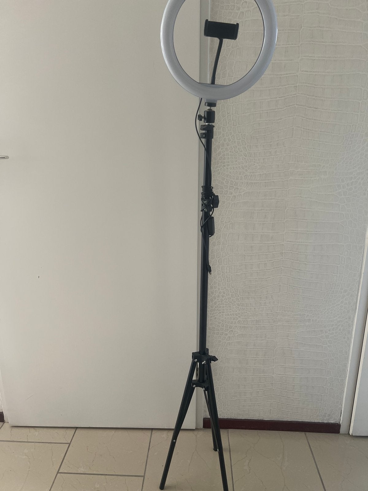 Ringlamp met statief en telefoonhouder, Belichting, Ophalen of Verzenden, Zo goed als nieuw