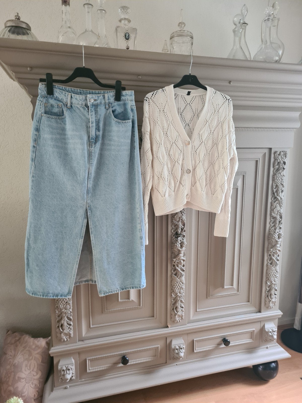 Leuke spijkerrok met split en vest (38/40), Kleding | Dames, Ladies Fashion/ Shein, Blauw, Maat 42/44 (L), Ophalen of Verzenden