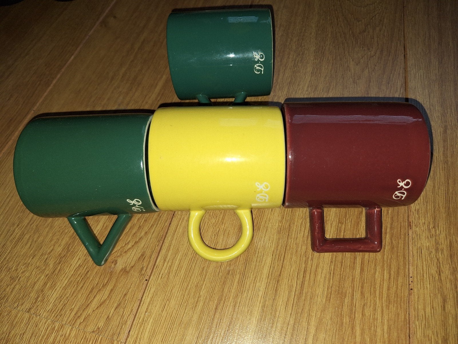 4 Vintage Douwe Egberts mokken - Just Mugs England, Klassiek, Zo goed als nieuw, Aardewerk, Mok