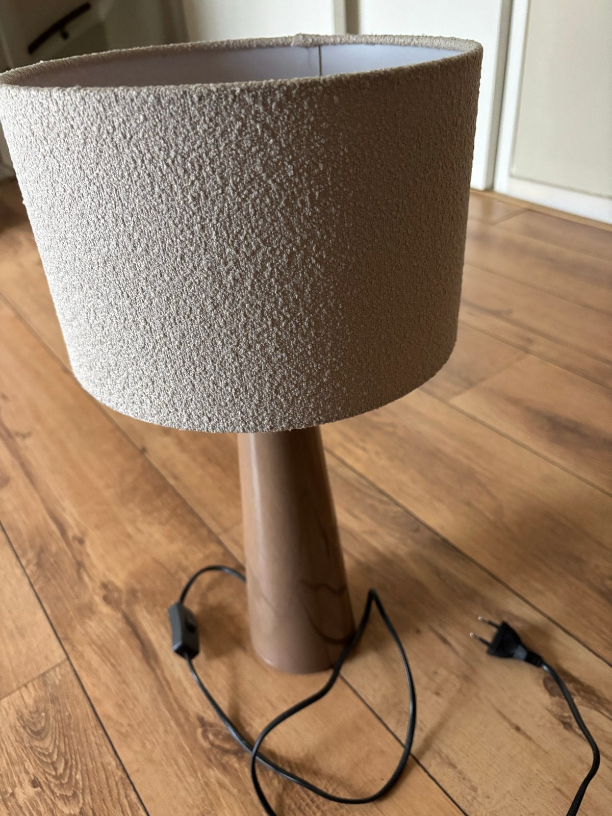 Schemerlamp met stenen voet - 50 cm hoog, Ophalen, Gebruikt, Met kap, Schemerlamp