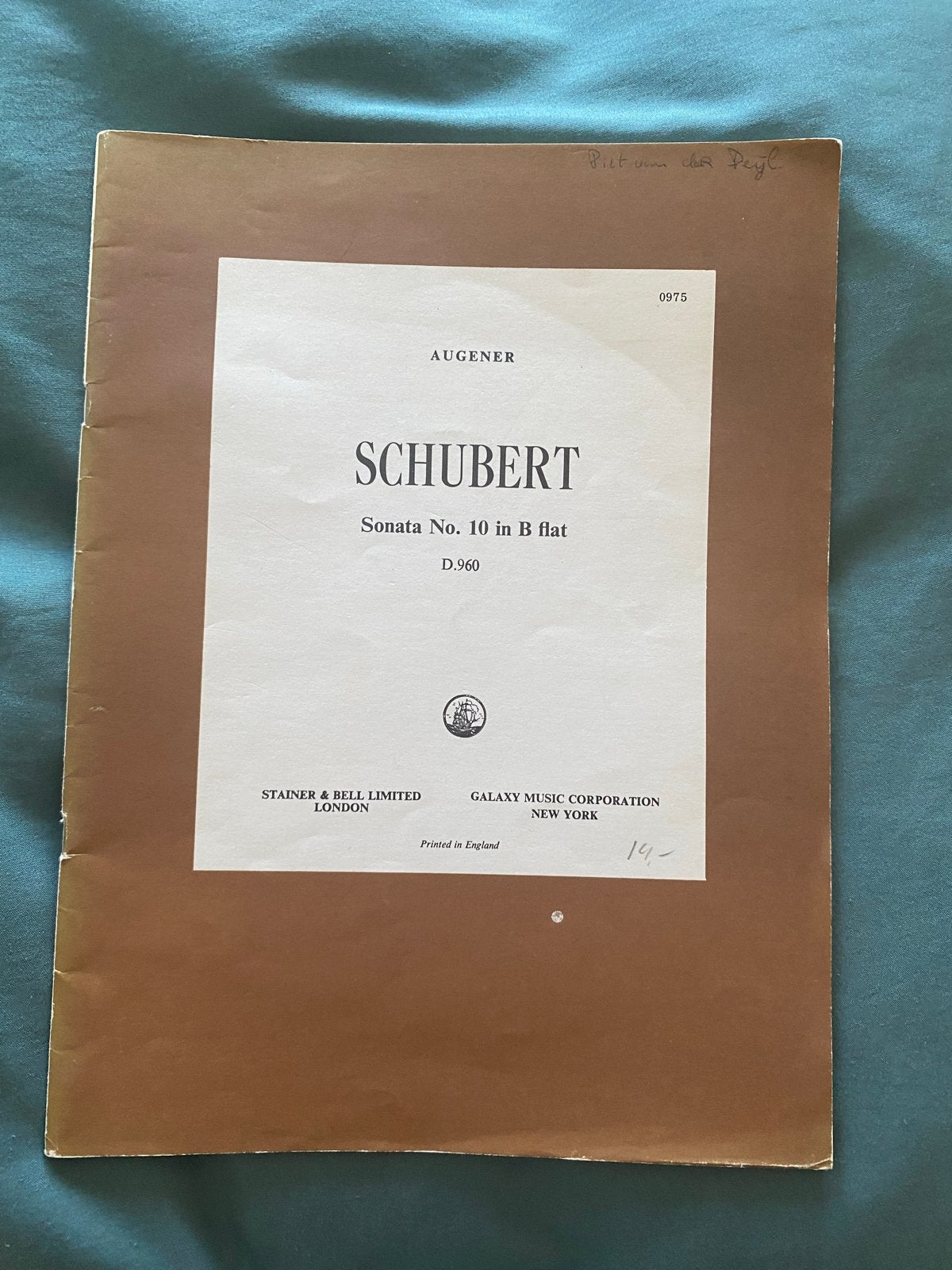 Schubert Sonate No. 10 in Bes D.960 - Bladmuziek Piano, Gebruikt, Klassiek, Ophalen of Verzenden, Artiest of Componist