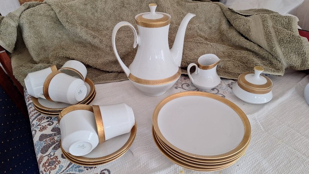 Winterling Bavaria koffie- thee servies met goudrand, Ophalen, Gebruikt, Overige merken, Vintage