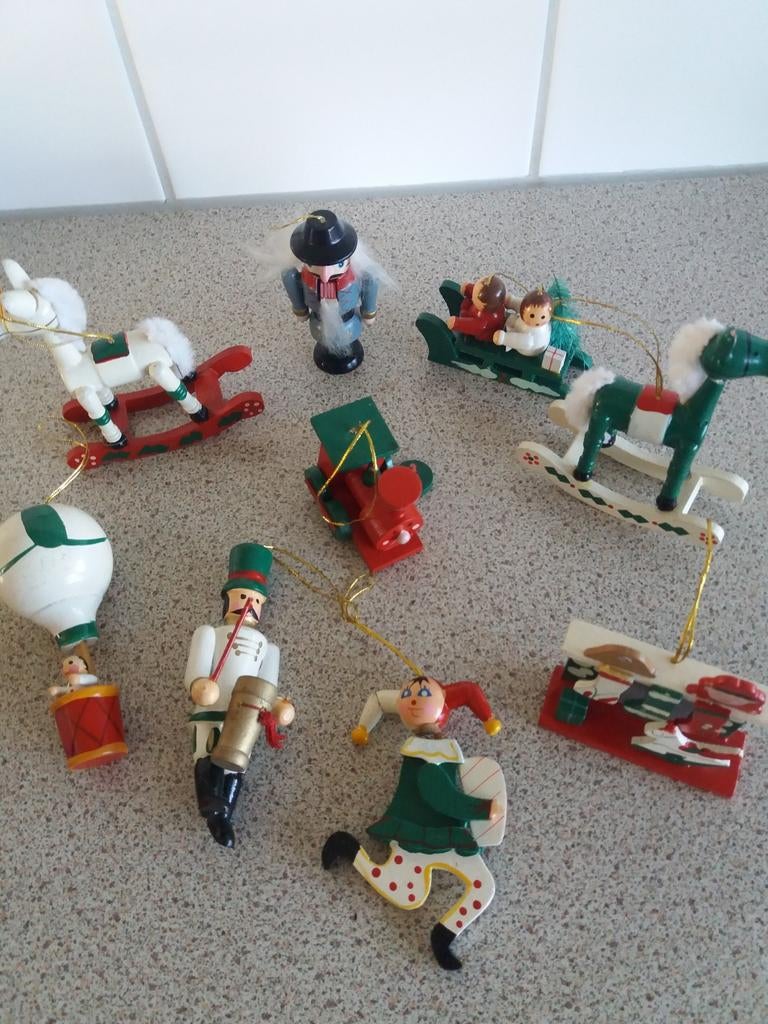 Houten kerst figuurtjes voor in de boom, Diversen, Kerst, Ophalen
