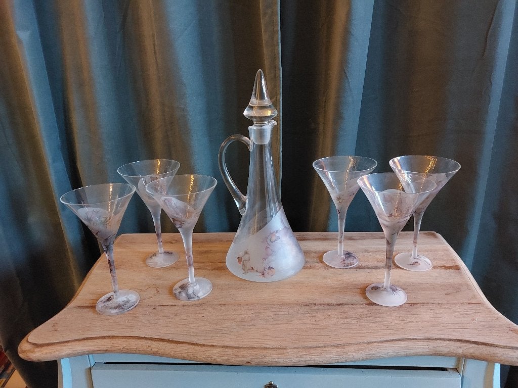 glas servies, karaf met glazen, Verzamelen, Glas en Borrelglaasjes, Ophalen, Zo goed als nieuw, Overige typen
