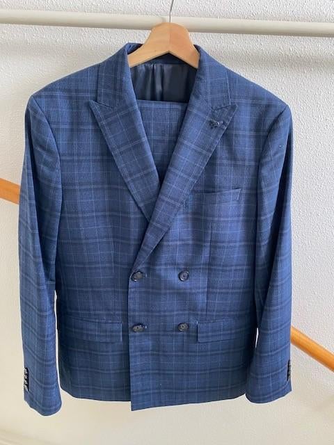 Pak/kostuum voor slanke man, maat 48, Ophalen of Verzenden, Zo goed als nieuw, Maat 48/50 (M), Blauw