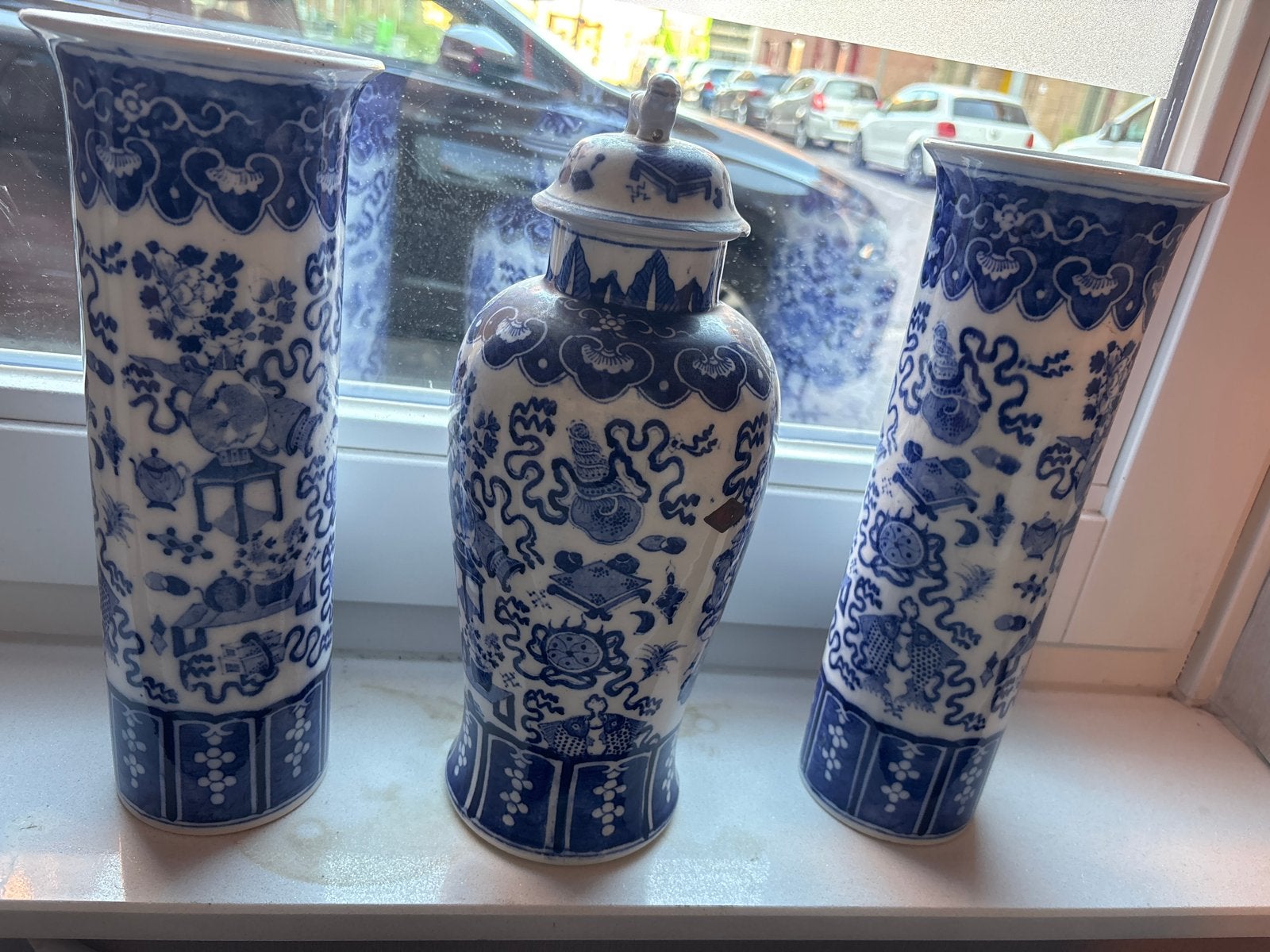 Prachtig 3-delig Kaststel Chinees thema Petrus Regout, Antiek en Kunst, Ophalen
