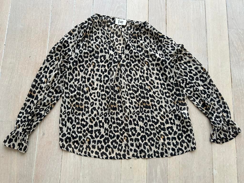 Nieuwe Isay blouse met panterprint, maat XS,, Kleding | Dames, Ophalen of Verzenden, Nieuw, Maat 34 (XS) of kleiner, Bruin