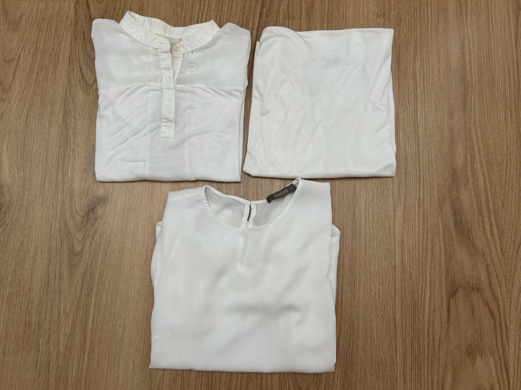3 witte damestops:Reiss,Karen Millen,Oasis, Mt 34/36 (XS), Wit, Ophalen of Verzenden, Zo goed als nieuw, Zonder mouw
