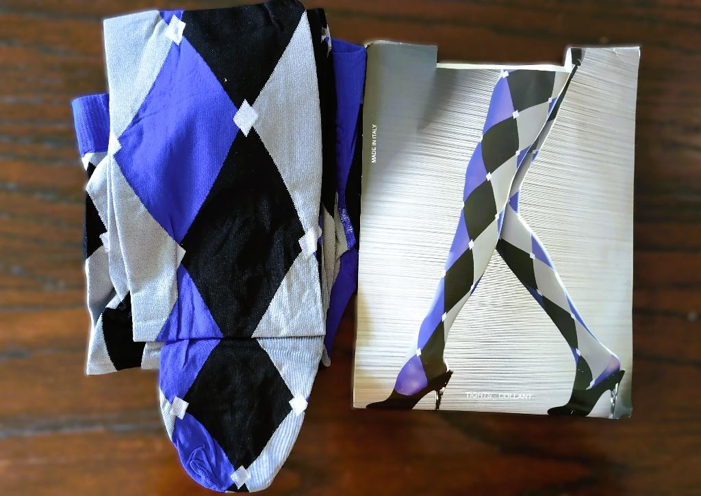 Emilio Cavallini Panty, 90 Denier, Zwart-Blauw-Grijs, S/M, Blauw, Nieuw, Maat 40/42 (M), Ophalen of Verzenden